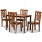 Baxton Studio Luisa Modern and Contemporary Transitional Walnut Brown Finished Wood 5-Piece Dining Set 178-11383-8959-Zoro - alternate 1